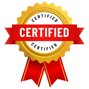pngtree gold luxury certified badge with red ribbon and white combination color vector png image 7109577